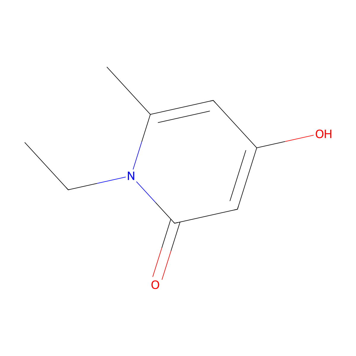 1-ethyl-4-hydroxy-6-methylpyridin-2(1H)-one molecular structure, CAS 61296-13-7