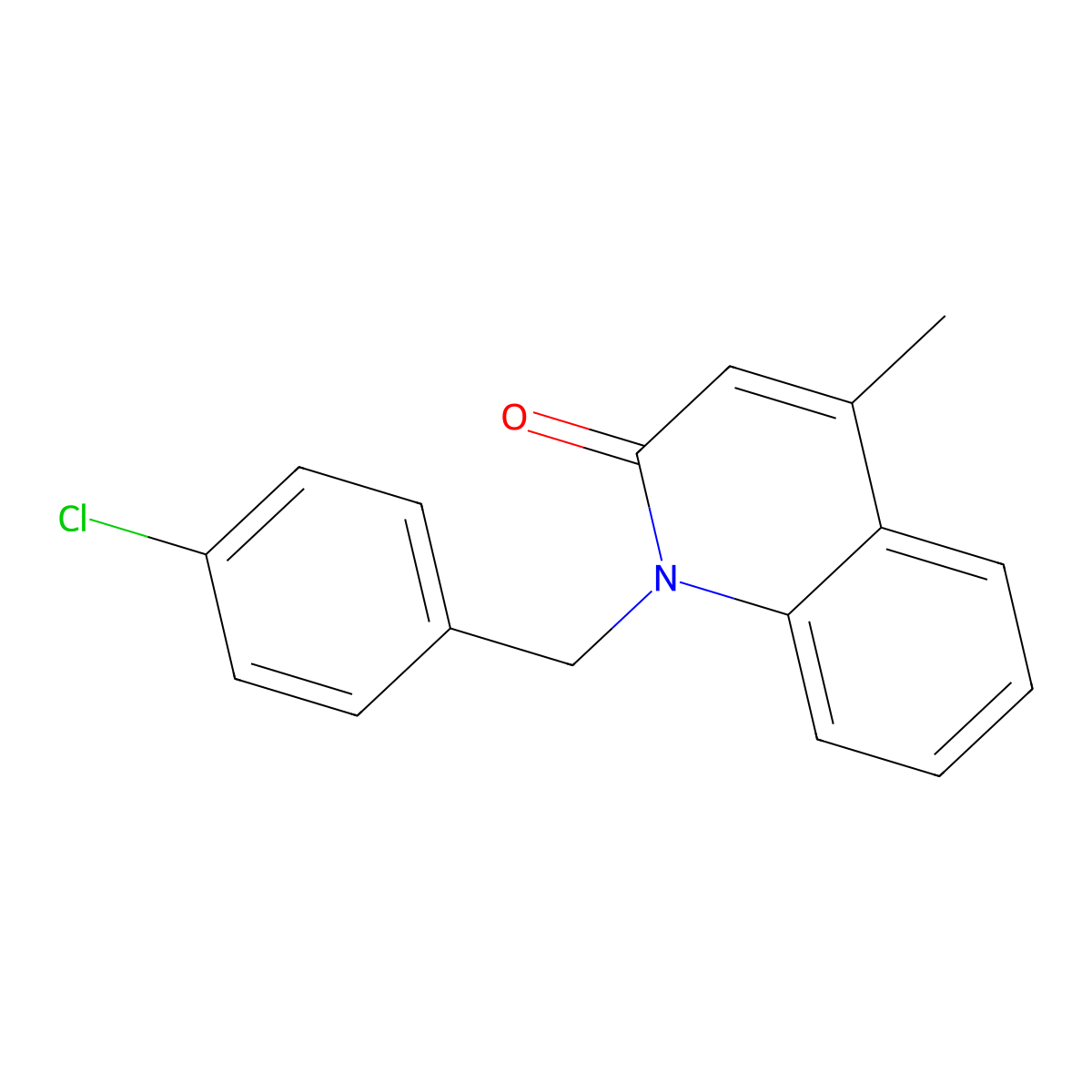 1-(4-Chlorobenzyl)-4-methylquinolin-2(1h)-one molecular structure, CAS 61297-64-1