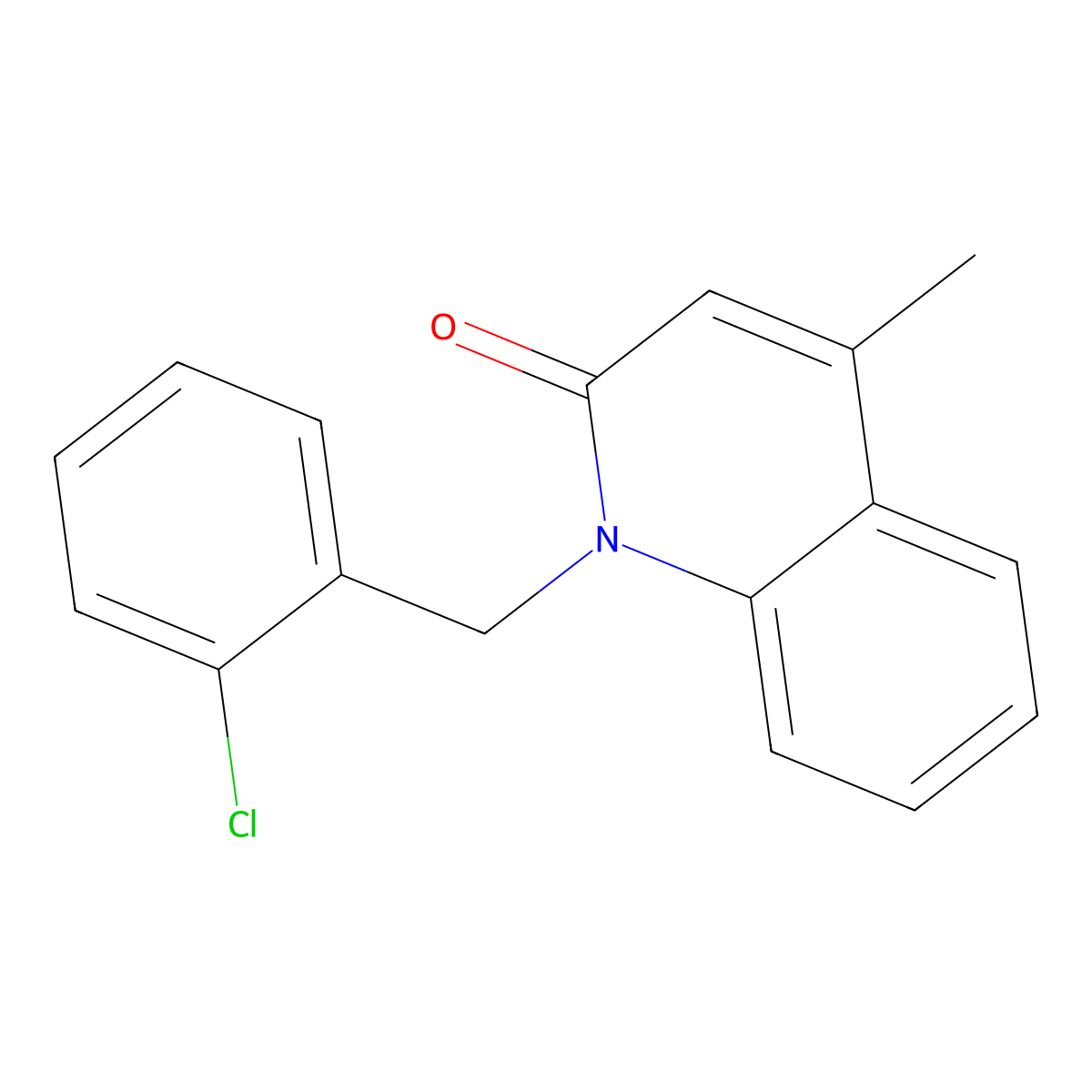 1-[(2-Chlorophenyl)methyl]-4-methylquinolin-2(1H)-one molecular structure, CAS 61297-73-2