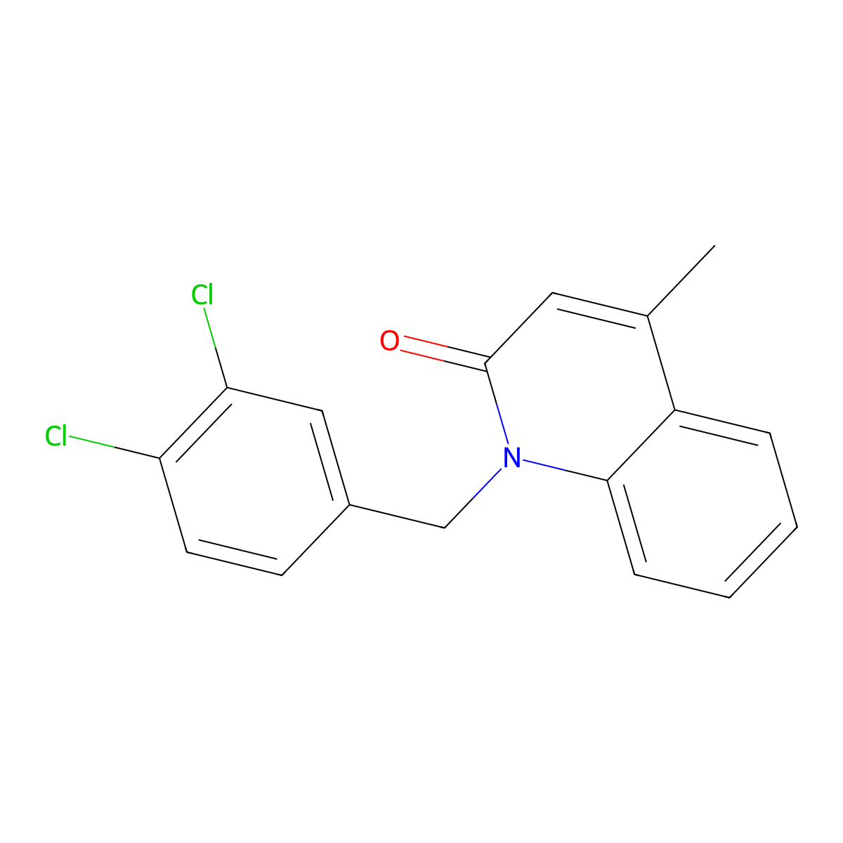 1-(3,4-dichlorobenzyl)-4-methyl-2(1H)-quinolinone molecular structure, CAS 61297-75-4