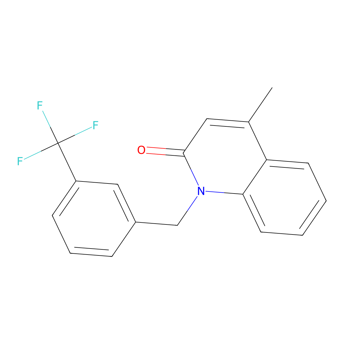 4-methyl-1-[3-(trifluoromethyl)benzyl]-2(1H)-quinolinone molecular structure, CAS 61297-76-5