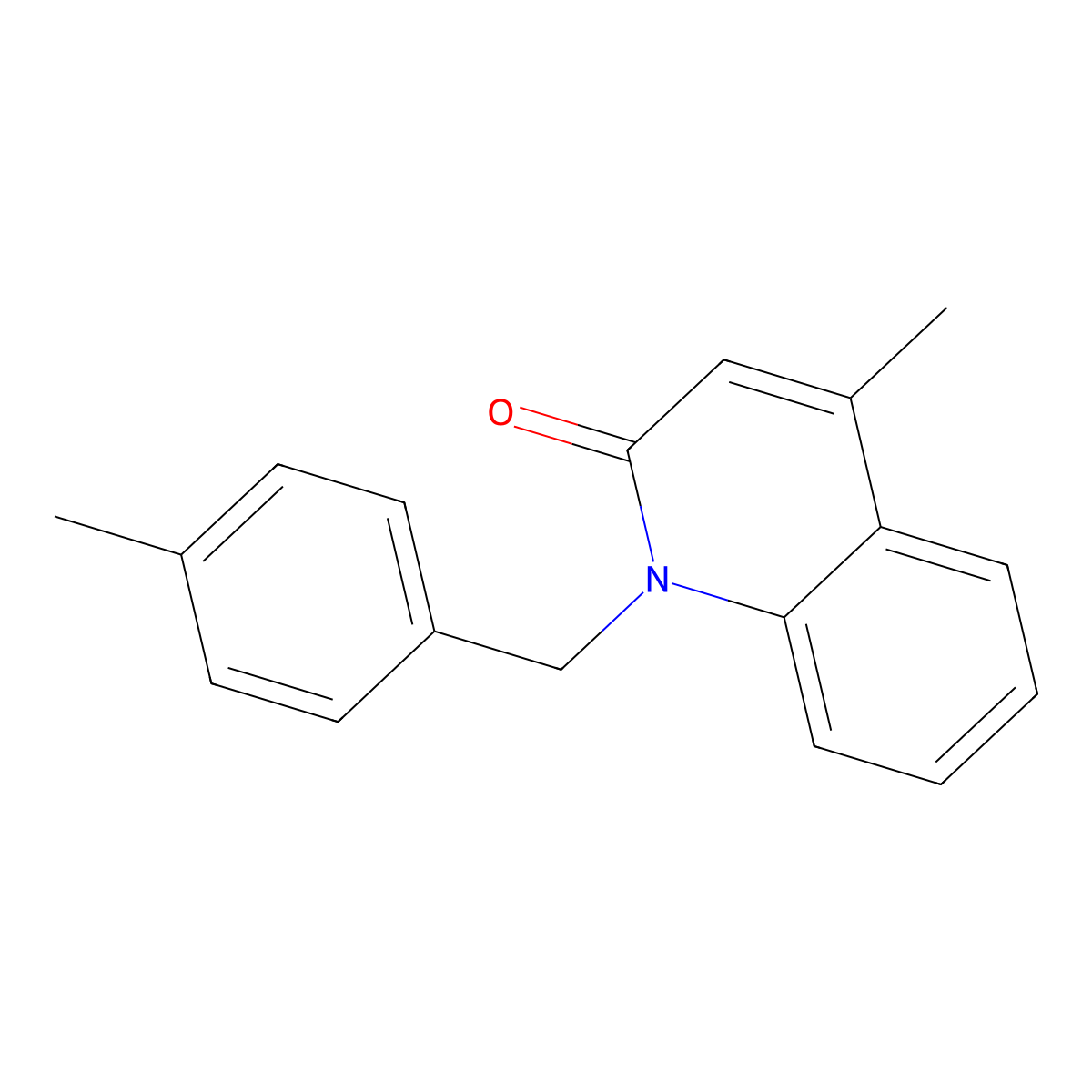 4-Methyl-1-[(4-methylphenyl)methyl]quinolin-2(1H)-one molecular structure, CAS 61298-01-9