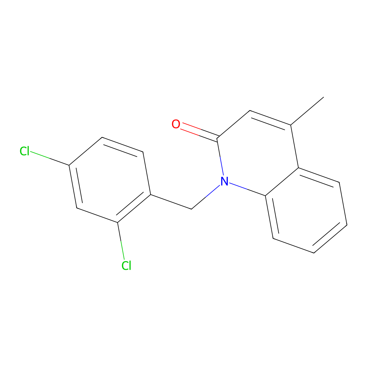 1-(2,4-dichlorobenzyl)-4-methyl-2(1H)-quinolinone molecular structure, CAS 61298-14-4