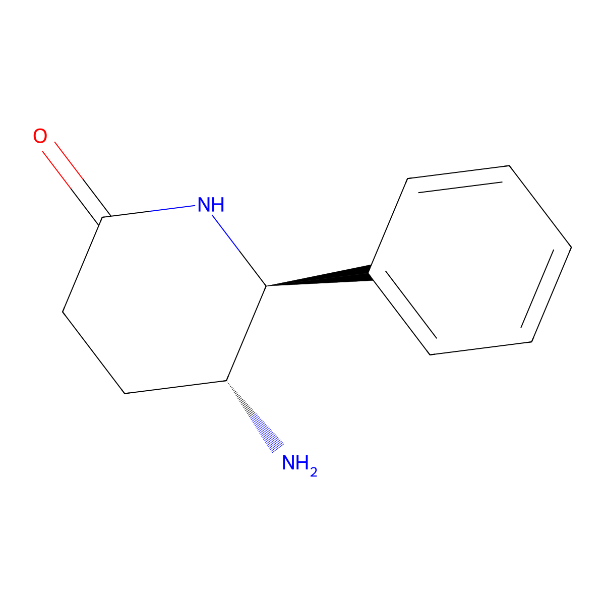 rac-(5R,6S)-5-amino-6-phenylpiperidin-2-one molecular structure, CAS 61298-37-1