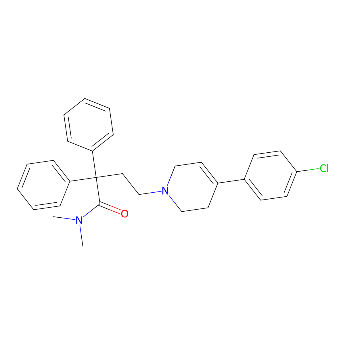 4-(4-(4-Chlorophenyl)-3,6-dihydropyridin-1(2H)-yl)-N,N-dimethyl-2,2-diphenylbutanamide molecular structure, CAS 61299-42-1
