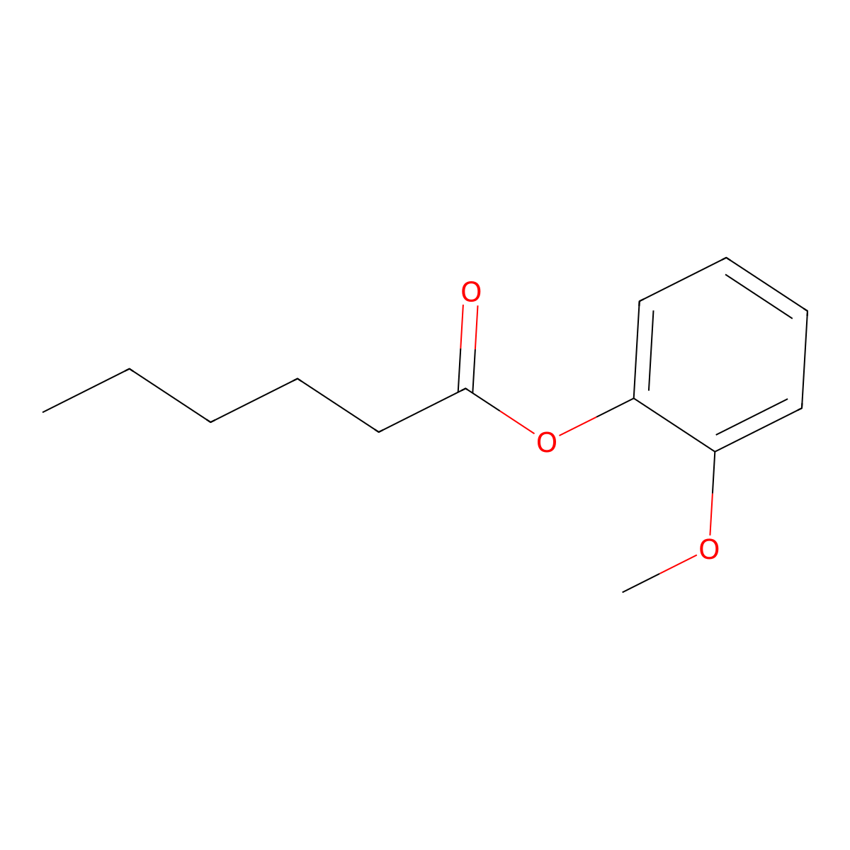 2-Methoxyphenyl hexanoate molecular structure, CAS 613-00-3