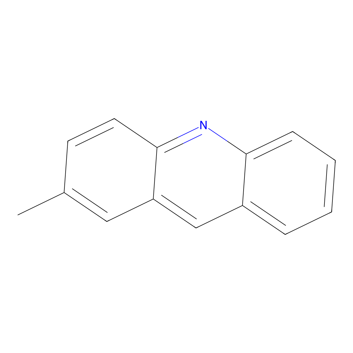 2-Methylacridine molecular structure, CAS 613-15-0