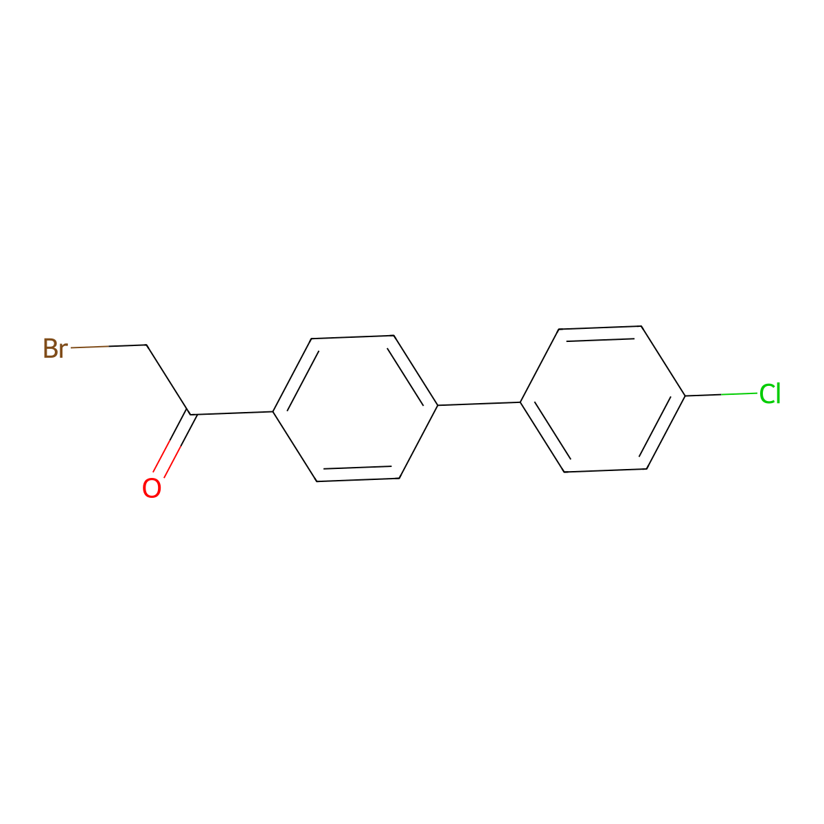 2-Bromo-1-[4-(4-chlorophenyl)phenyl]ethanone molecular structure, CAS 613-34-3