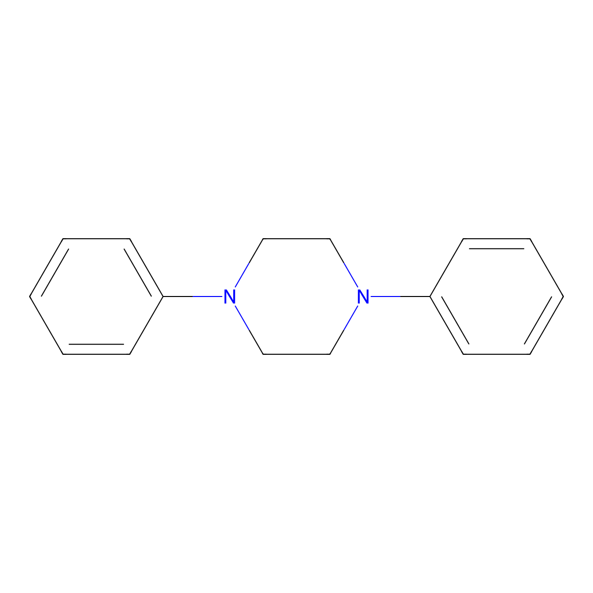 1,4-Diphenylpiperazine molecular structure, CAS 613-39-8