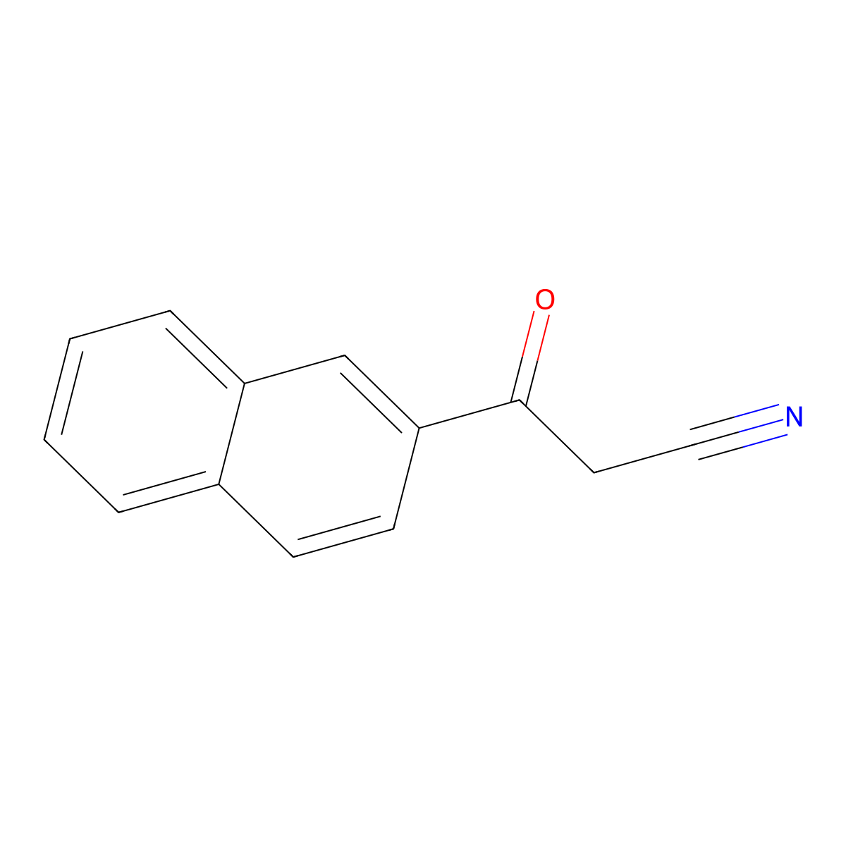 beta-Oxo-2-naphthalenepropanenitrile molecular structure, CAS 613-57-0