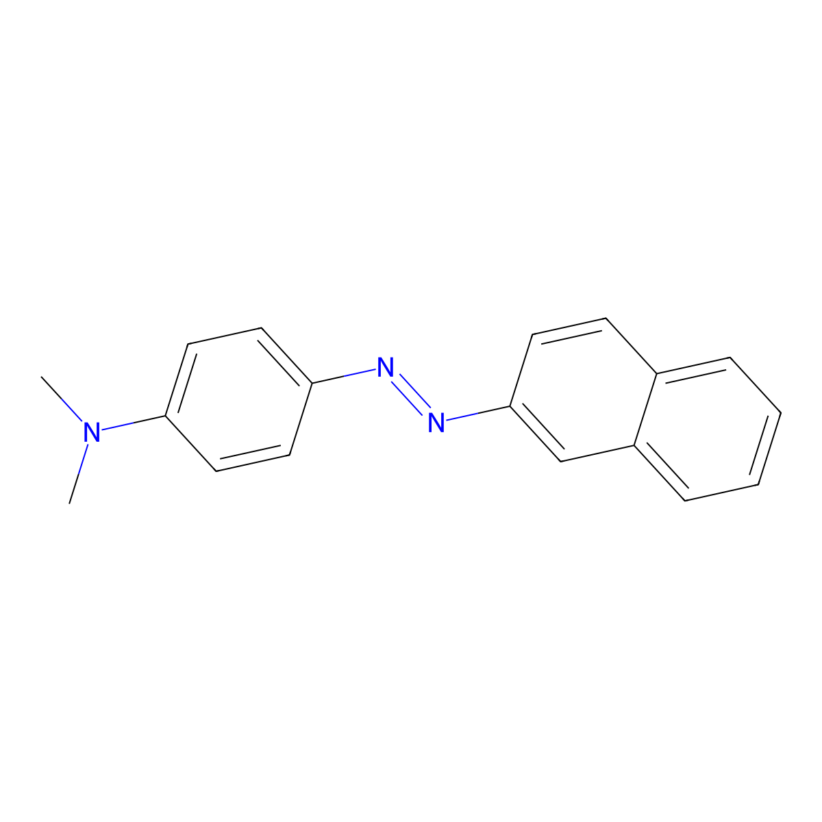 ANILINE, N,N-DIMETHYL-p-(2-NAPHTHYLAZO)- molecular structure, CAS 613-65-0