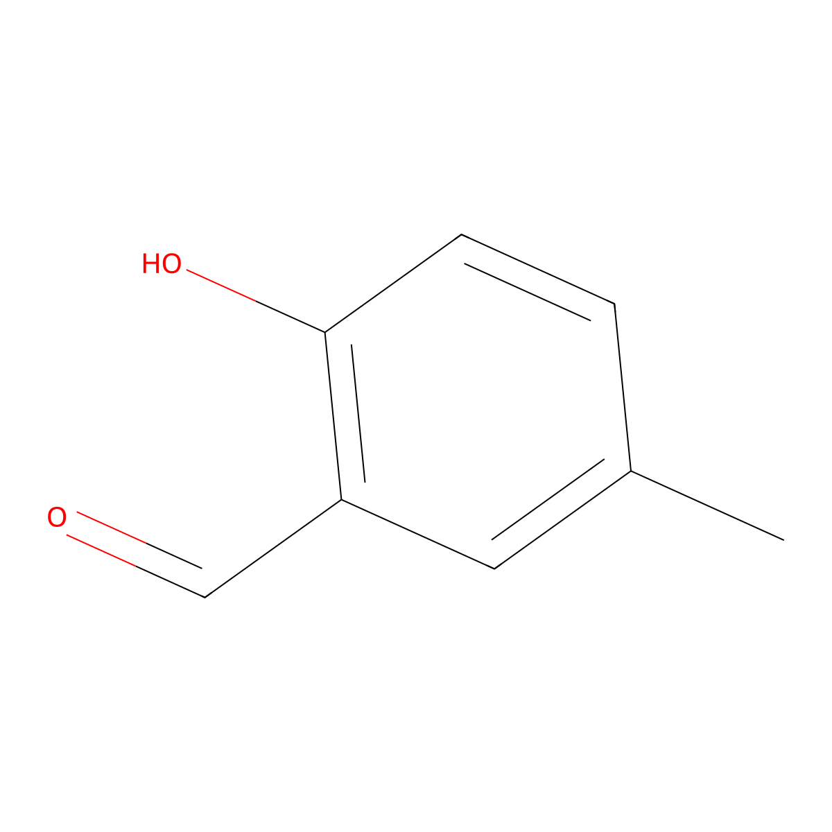 Benzaldehyde, 2-hydroxy-5-methyl- molecular structure, CAS 613-84-3