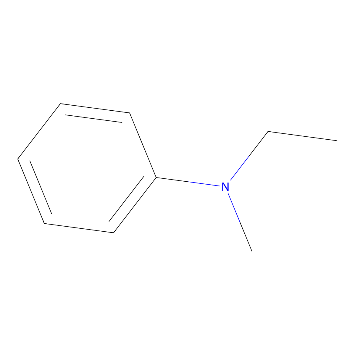 N-Ethyl-N-methylaniline molecular structure, CAS 613-97-8