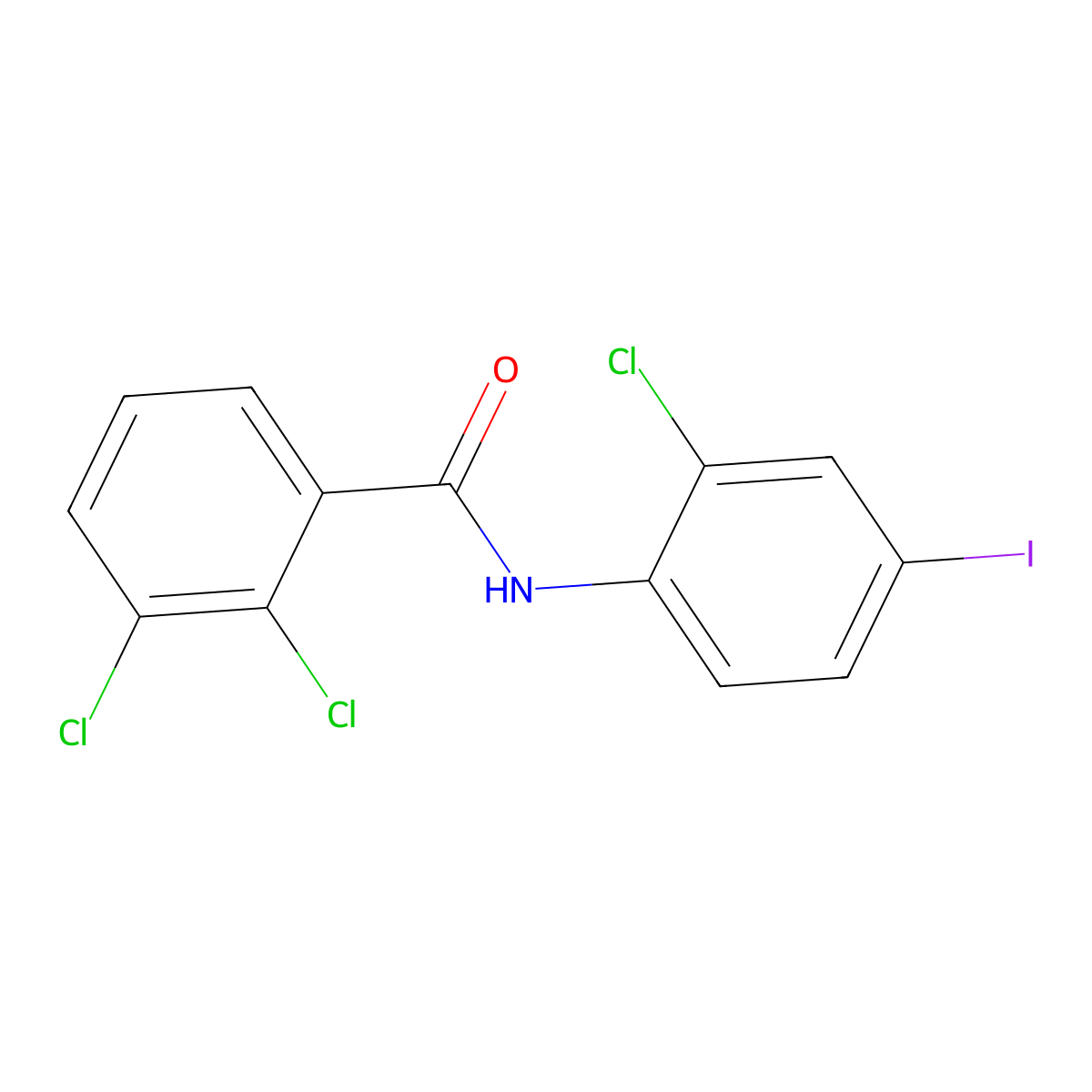 2,3-dichloro-N-(2-chloro-4-iodophenyl)benzamide molecular structure, CAS 6130-00-3