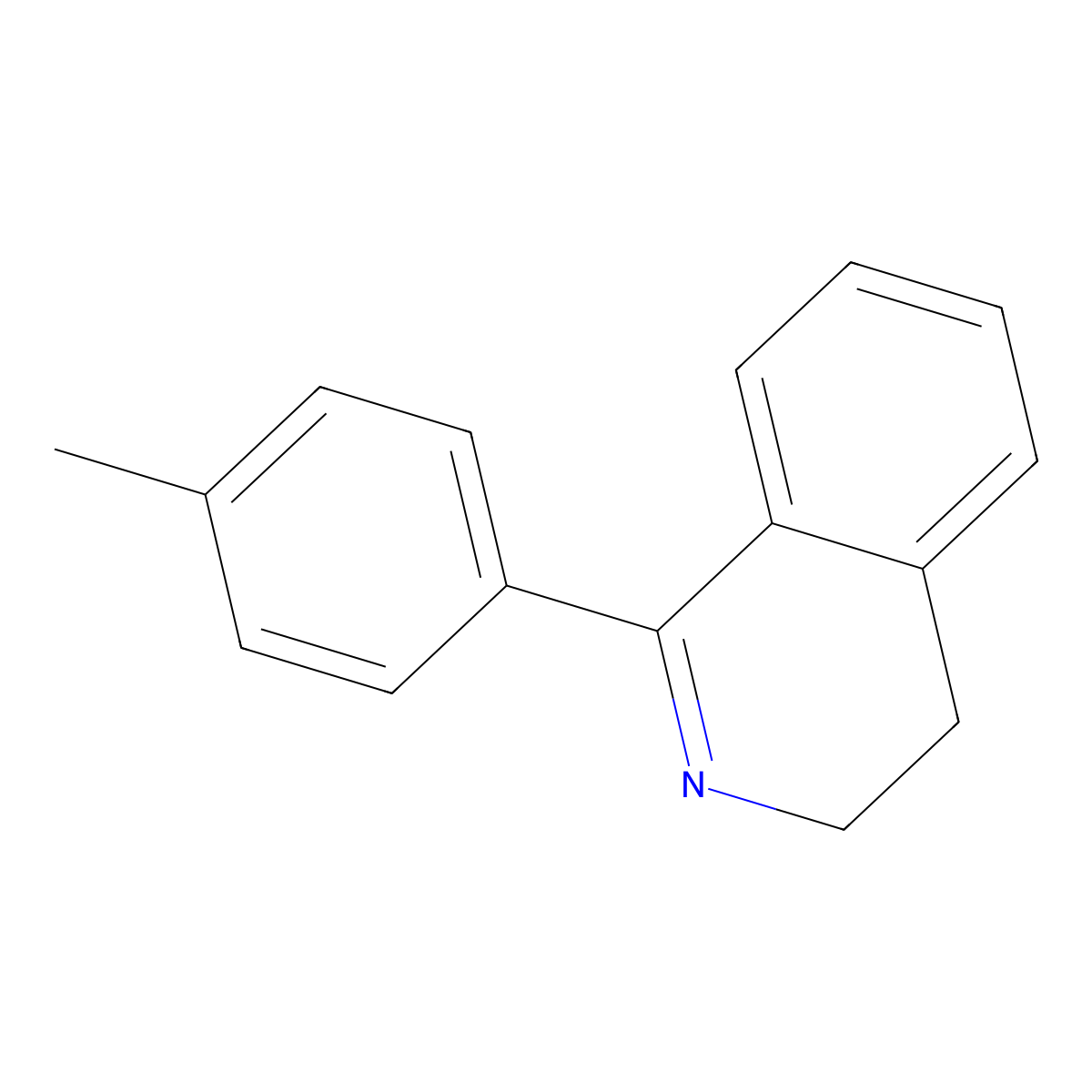 Isoquinoline, 3,4-dihydro-1-(4-methylphenyl)- molecular structure, CAS 61305-03-1