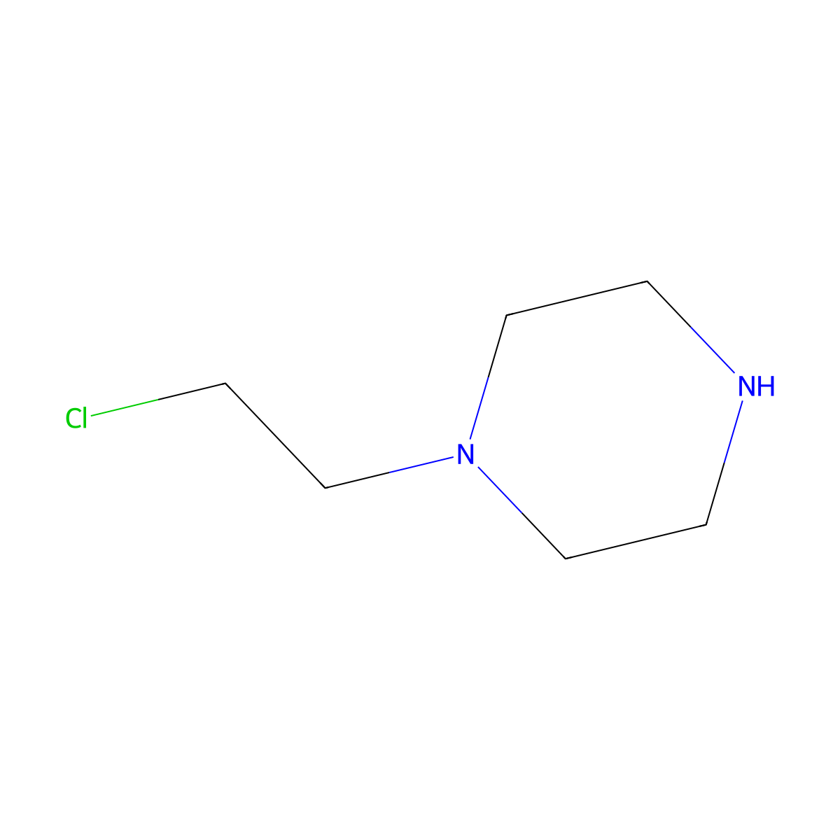 1-(2-Chloroethyl)piperazine molecular structure, CAS 61308-25-6
