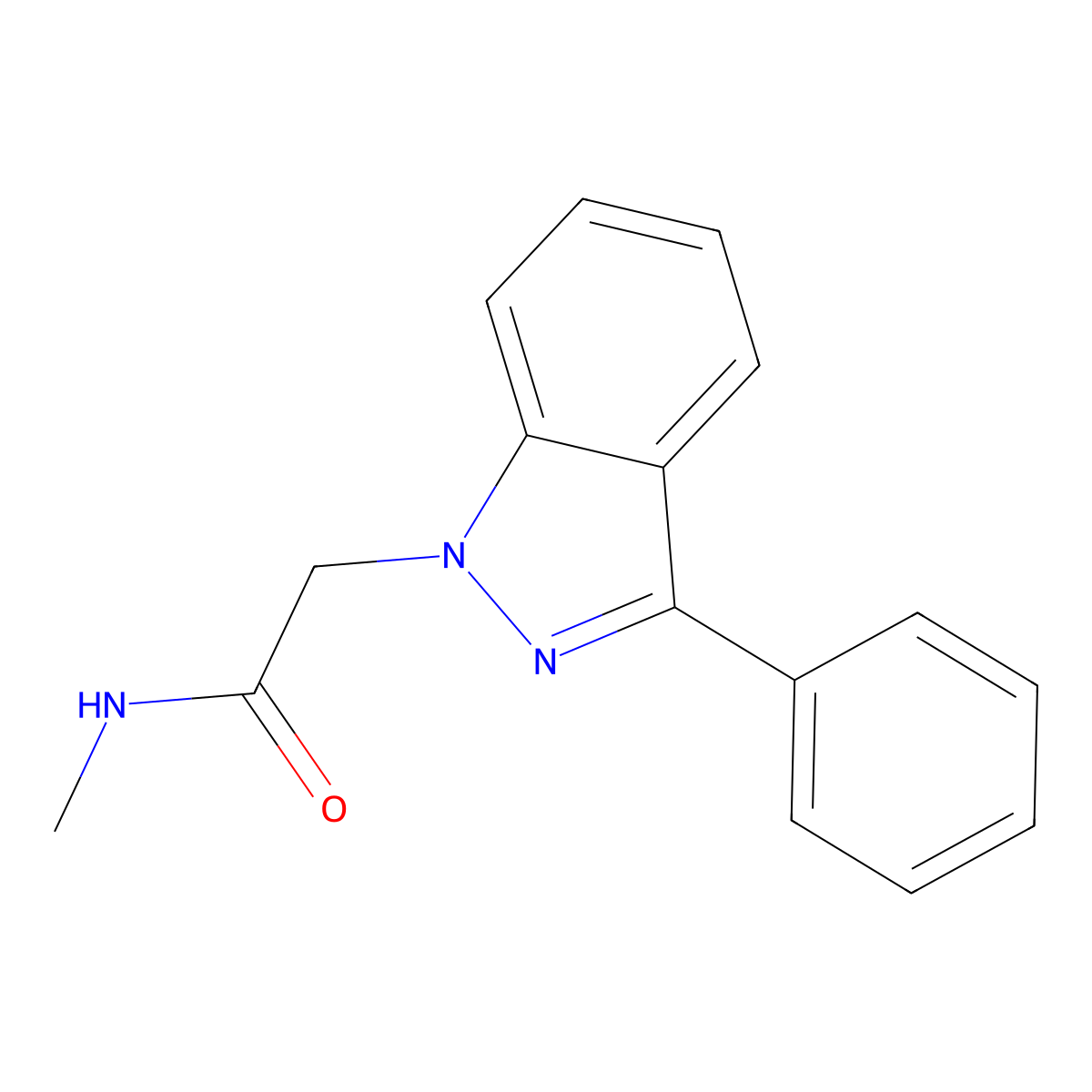 N-Methyl-2-(3-phenyl-1H-indazol-1-yl)acetamide molecular structure, CAS 61308-33-6