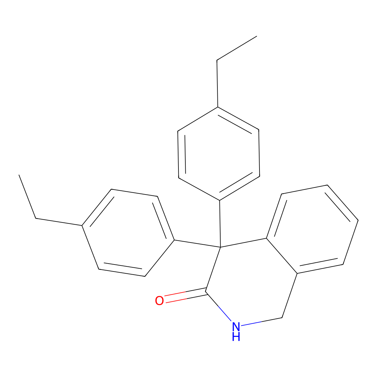 3(2H)-Isoquinolinone, 4,4-bis(4-ethylphenyl)-1,4-dihydro- molecular structure, CAS 61308-64-3
