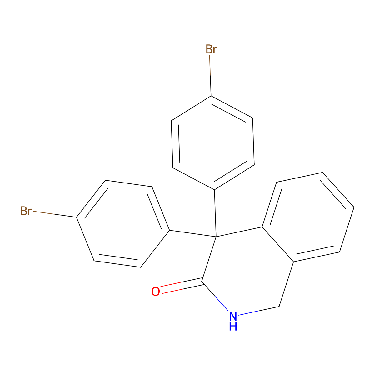 3(2H)-Isoquinolinone, 4,4-bis(4-bromophenyl)-1,4-dihydro- molecular structure, CAS 61308-67-6