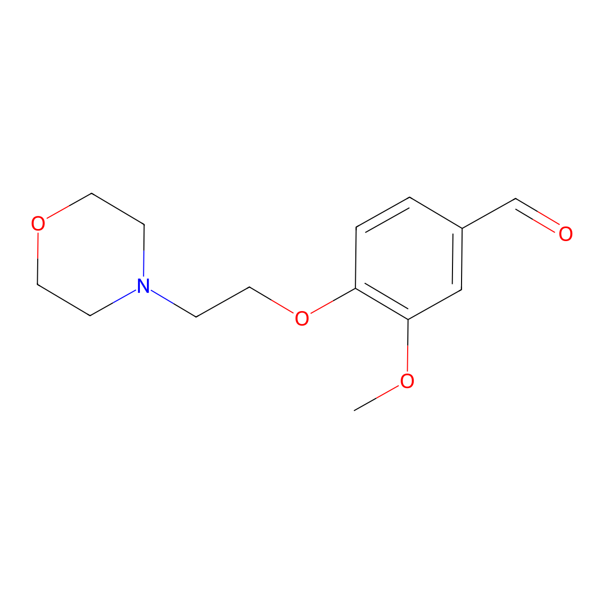 3-Methoxy-4-(2-morpholin-4-yl-ethoxy)-benzaldehyde molecular structure, CAS 6131-05-1