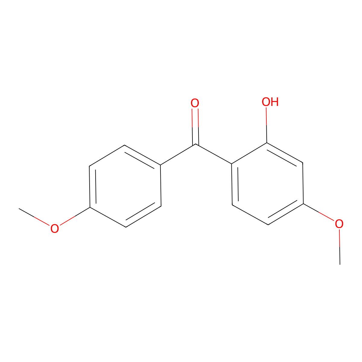 4,4'-Dimethoxy-2-hydroxybenzophenone molecular structure, CAS 6131-38-0