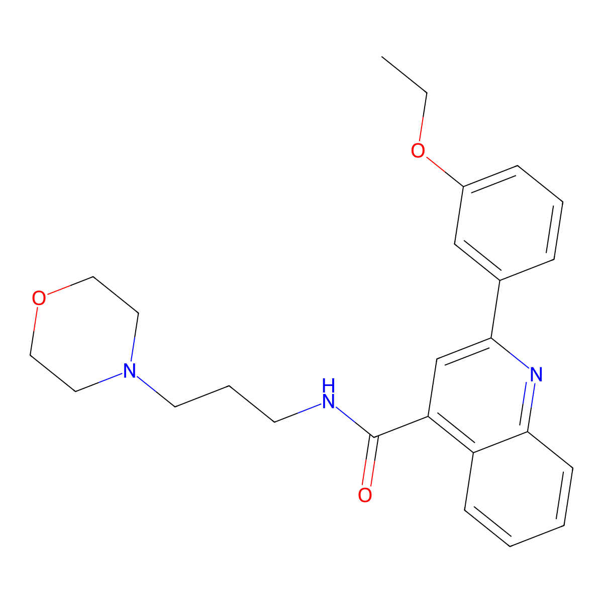 2-(3-ethoxyphenyl)-N-[3-(morpholin-4-yl)propyl]quinoline-4-carboxamide molecular structure, CAS 6131-46-0