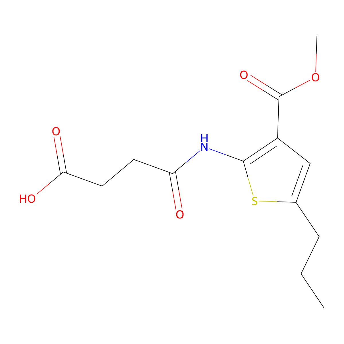 4-{[3-(Methoxycarbonyl)-5-propyl-2-thienyl]amino}-4-oxobutanoic acid molecular structure, CAS 6131-63-1
