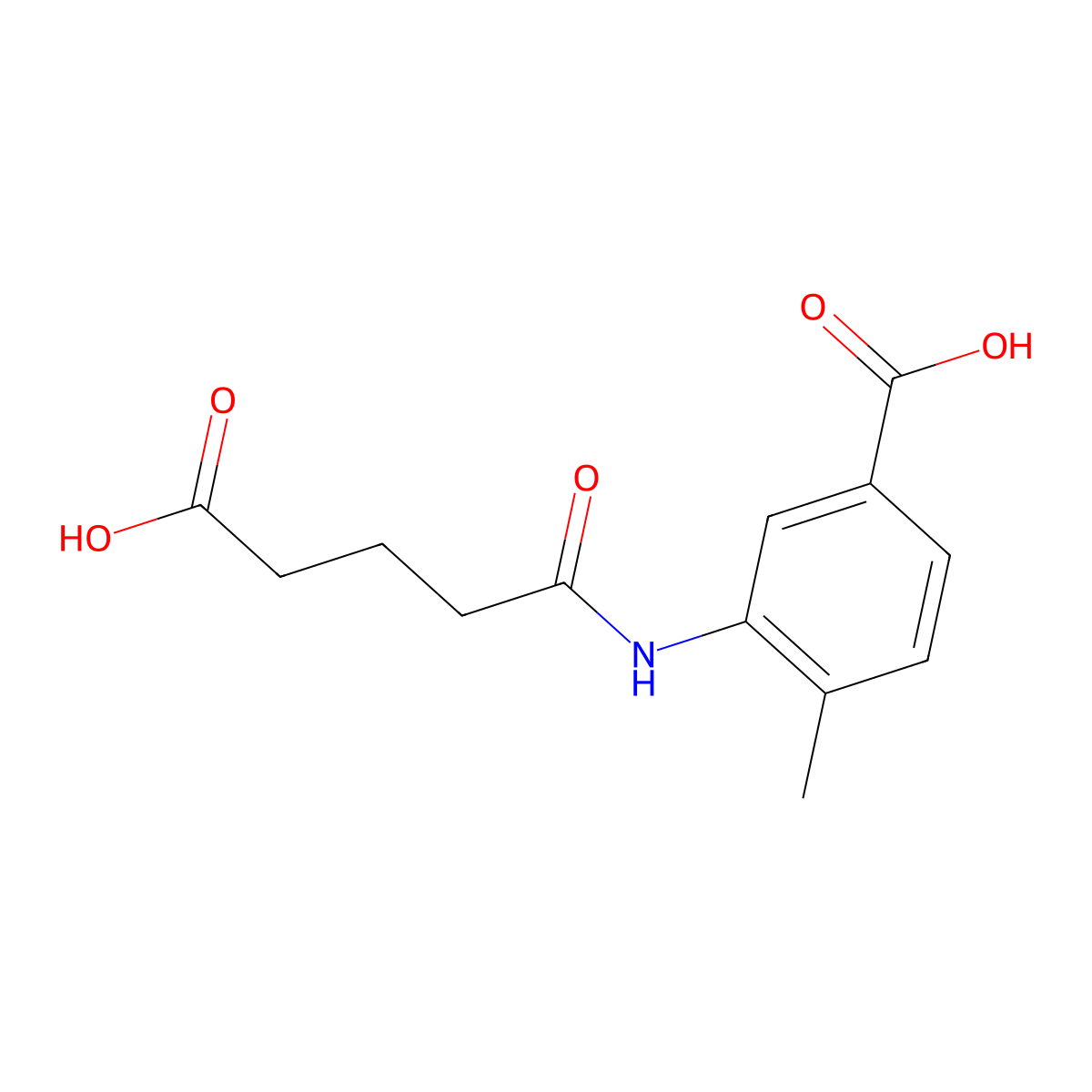 3-[(4-Carboxybutanoyl)amino]-4-methylbenzoic acid molecular structure, CAS 6131-70-0