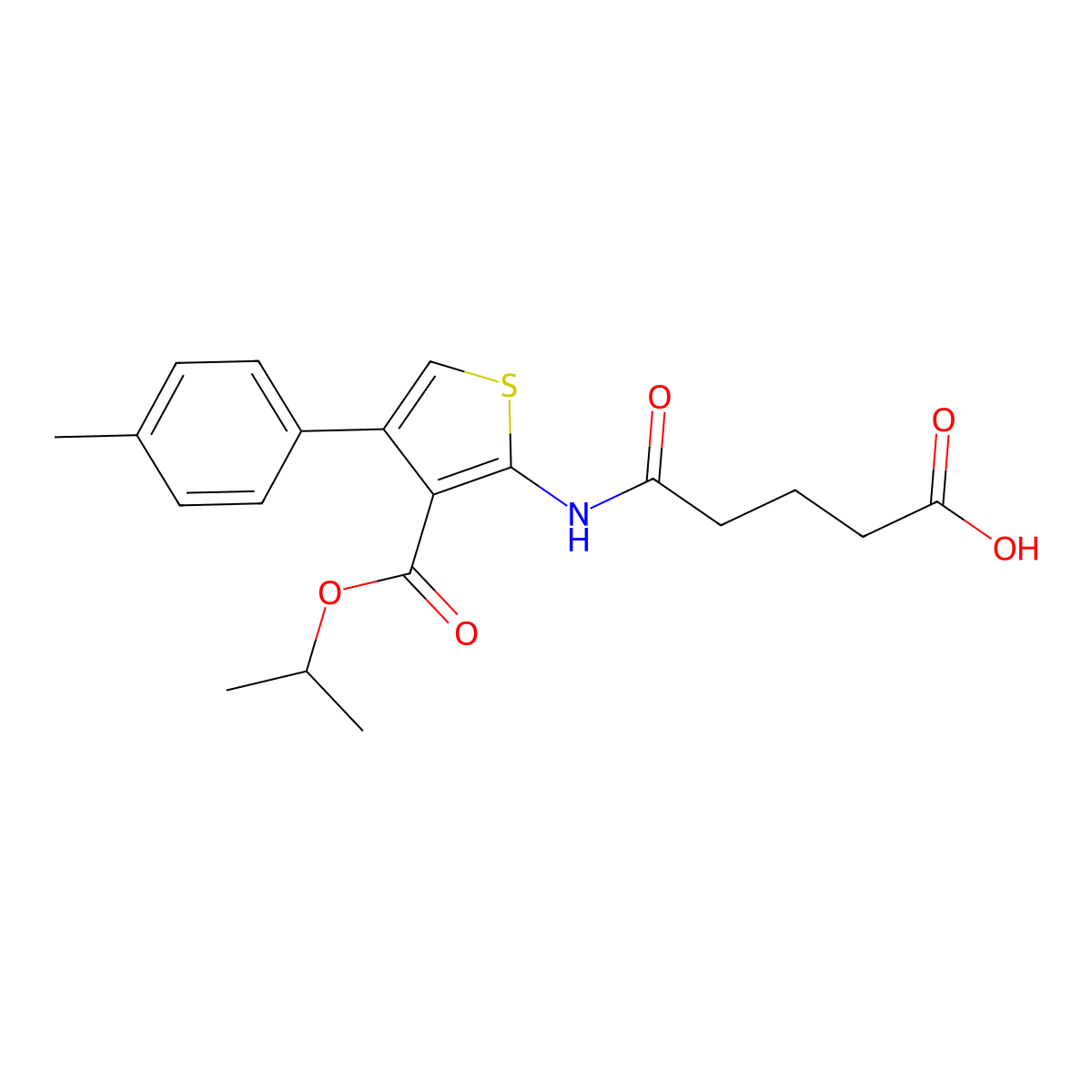 5-{[3-(Isopropoxycarbonyl)-4-(4-methylphenyl)-2-thienyl]amino}-5-oxopentanoic acid molecular structure, CAS 6131-85-7