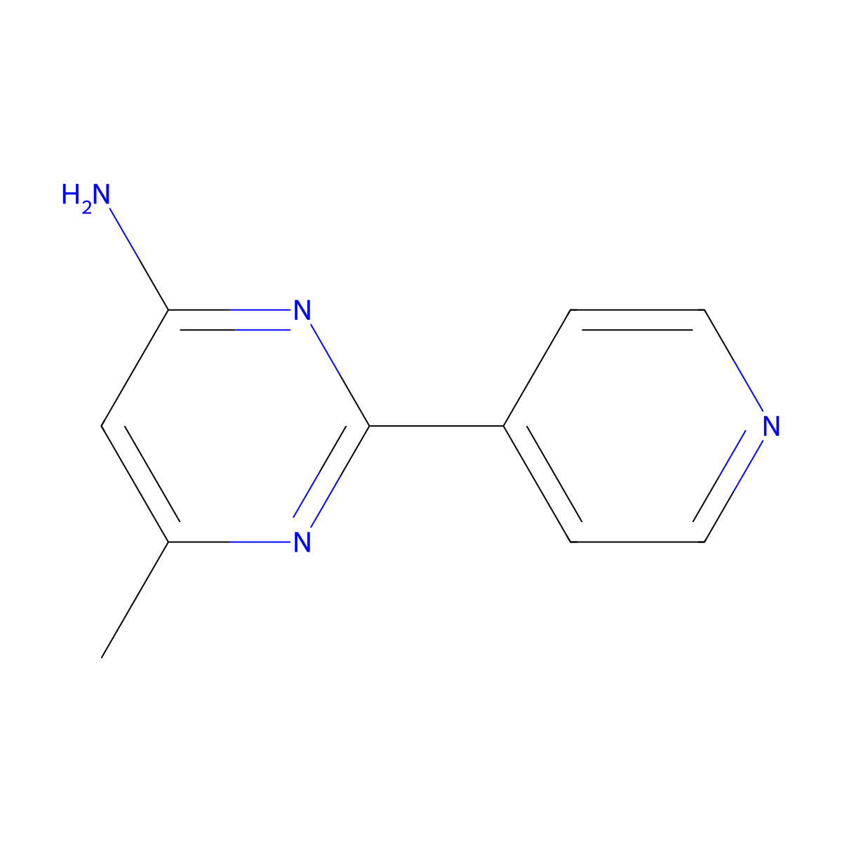 6-Methyl-2-(pyridin-4-yl)pyrimidin-4-amine molecular structure, CAS 61310-35-8