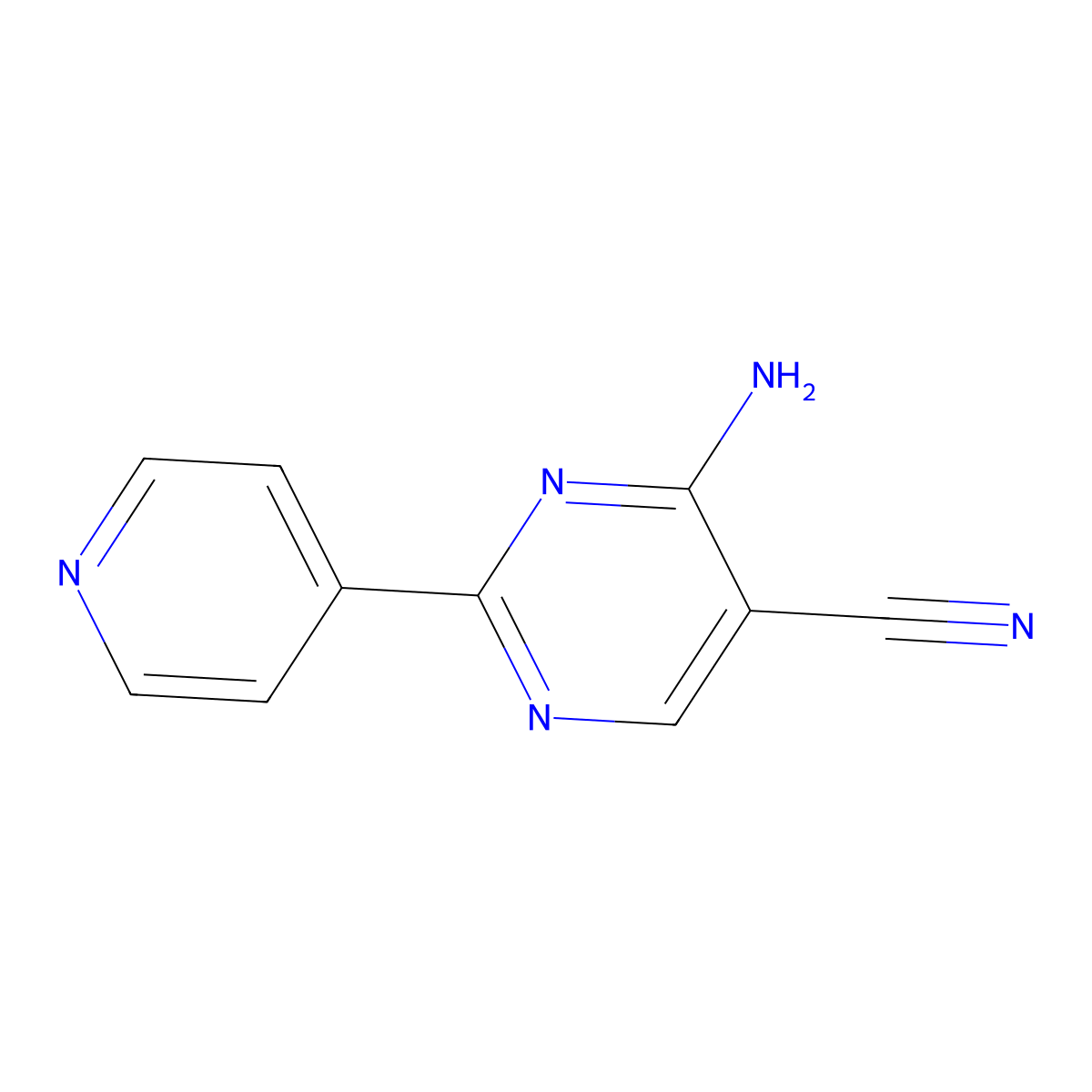 4-Amino-2-(pyridin-4-yl)pyrimidine-5-carbonitrile molecular structure, CAS 61310-40-5