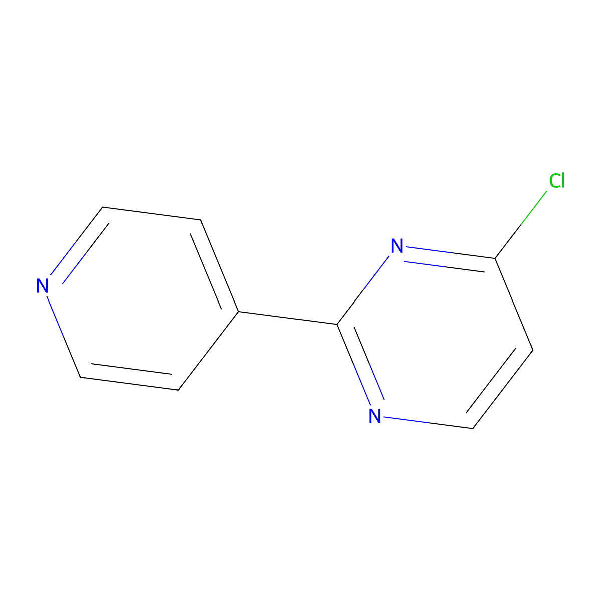 4-Chloro-2-(pyridin-4-yl)pyrimidine molecular structure, CAS 61310-55-2