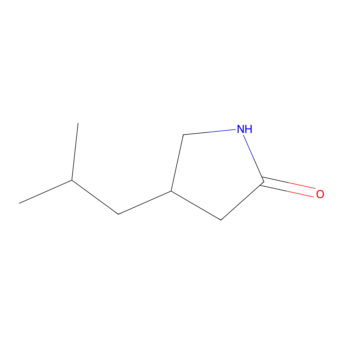 4-(2-Methylpropyl)pyrrolidin-2-one molecular structure, CAS 61312-87-6