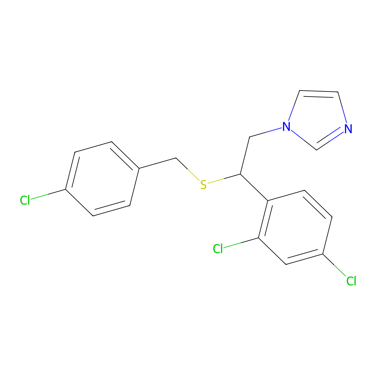 Sulconazole molecular structure, CAS 61318-90-9