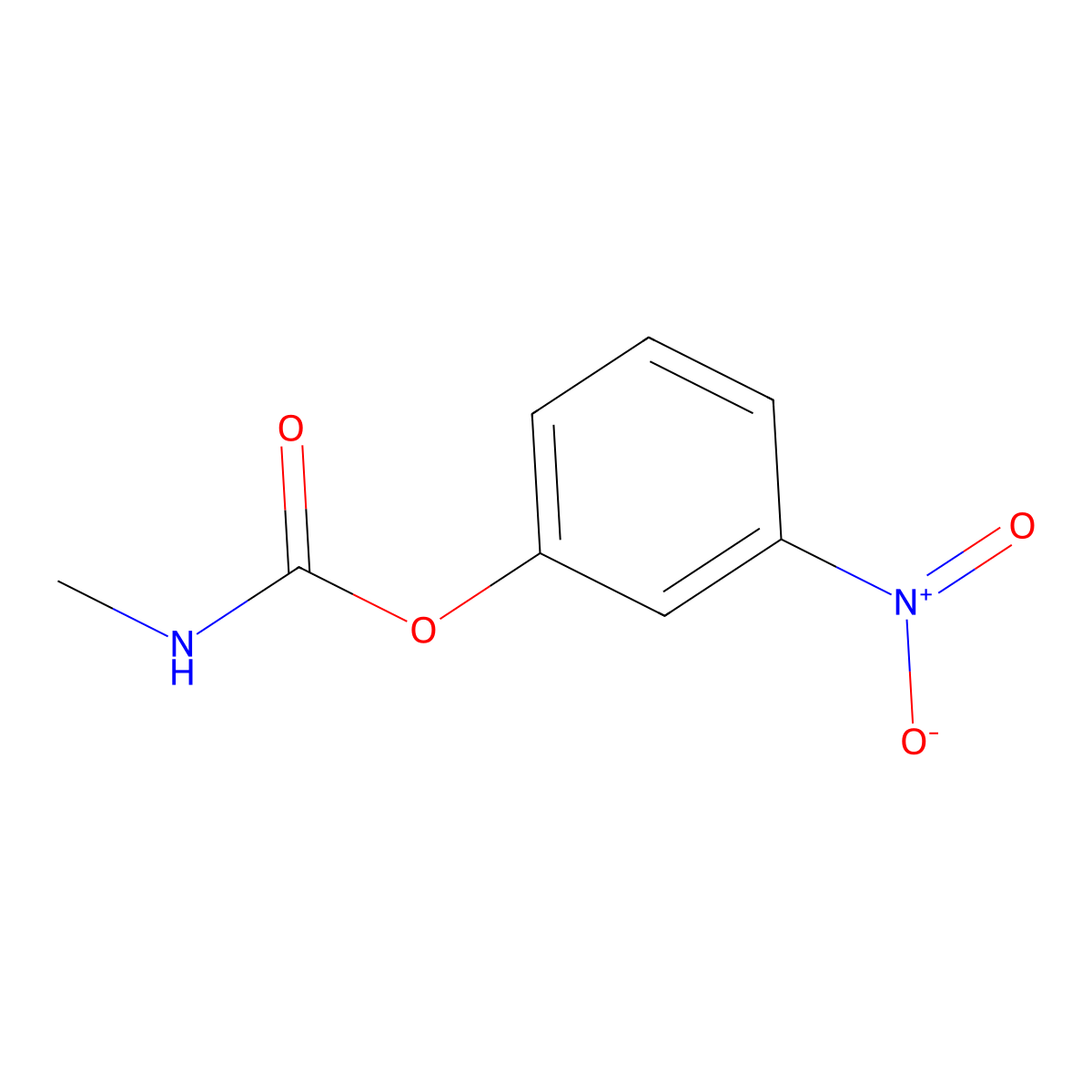 Carbamic acid, N-methyl-, 3-nitrophenyl ester molecular structure, CAS 6132-21-4