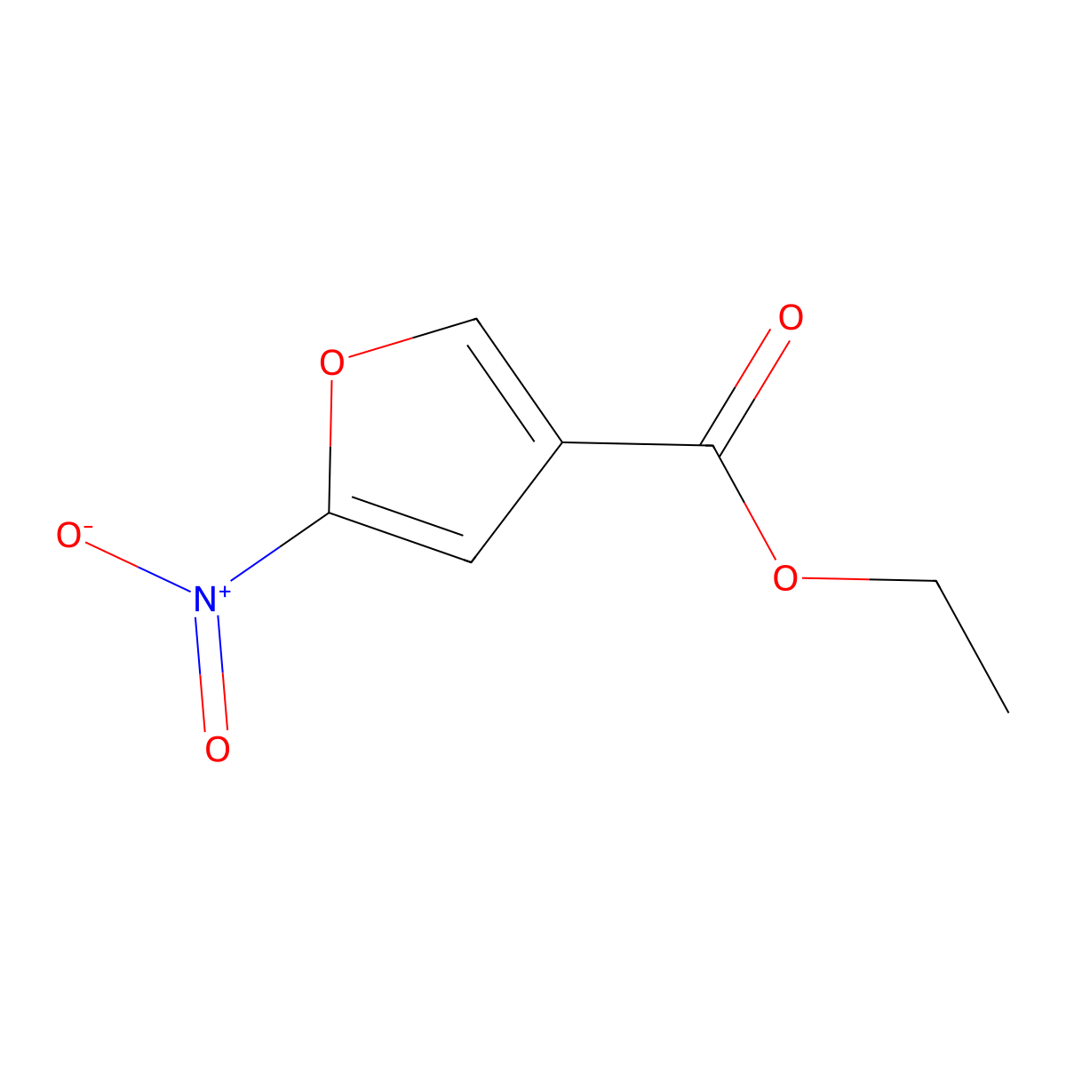 Ethyl 5-nitrofuran-3-carboxylate molecular structure, CAS 6132-33-8
