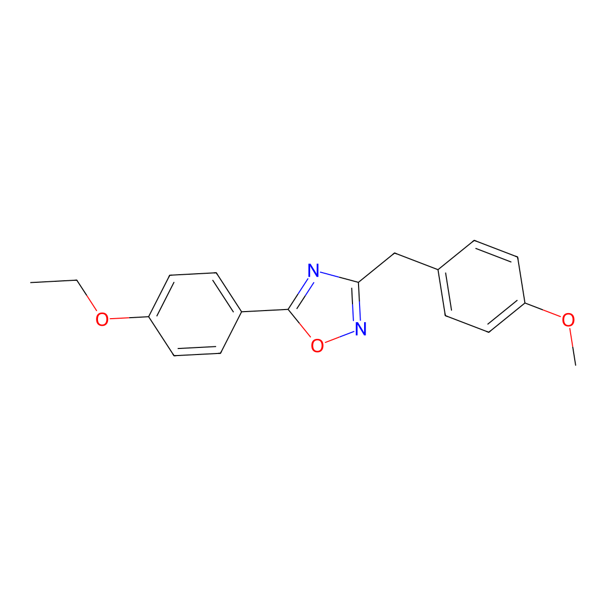 5-(4-Ethoxyphenyl)-3-[(4-methoxyphenyl)methyl]-1,2,4-oxadiazole molecular structure, CAS 6132-66-7