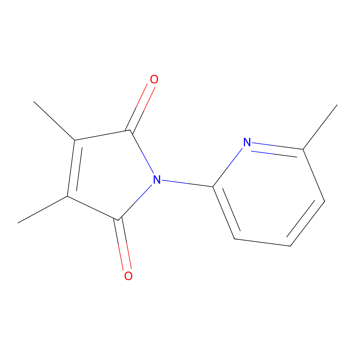 3,4-Dimethyl-1-(6-methylpyridin-2-yl)-1H-pyrrole-2,5-dione molecular structure, CAS 61321-91-3