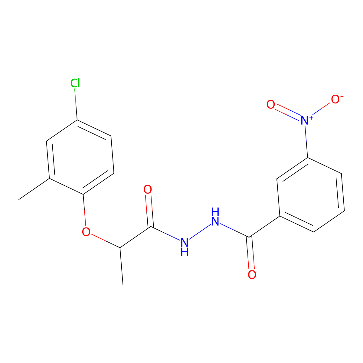 N'-[2-(4-chloro-2-methylphenoxy)propanoyl]-3-nitrobenzohydrazide molecular structure, CAS 613219-56-0