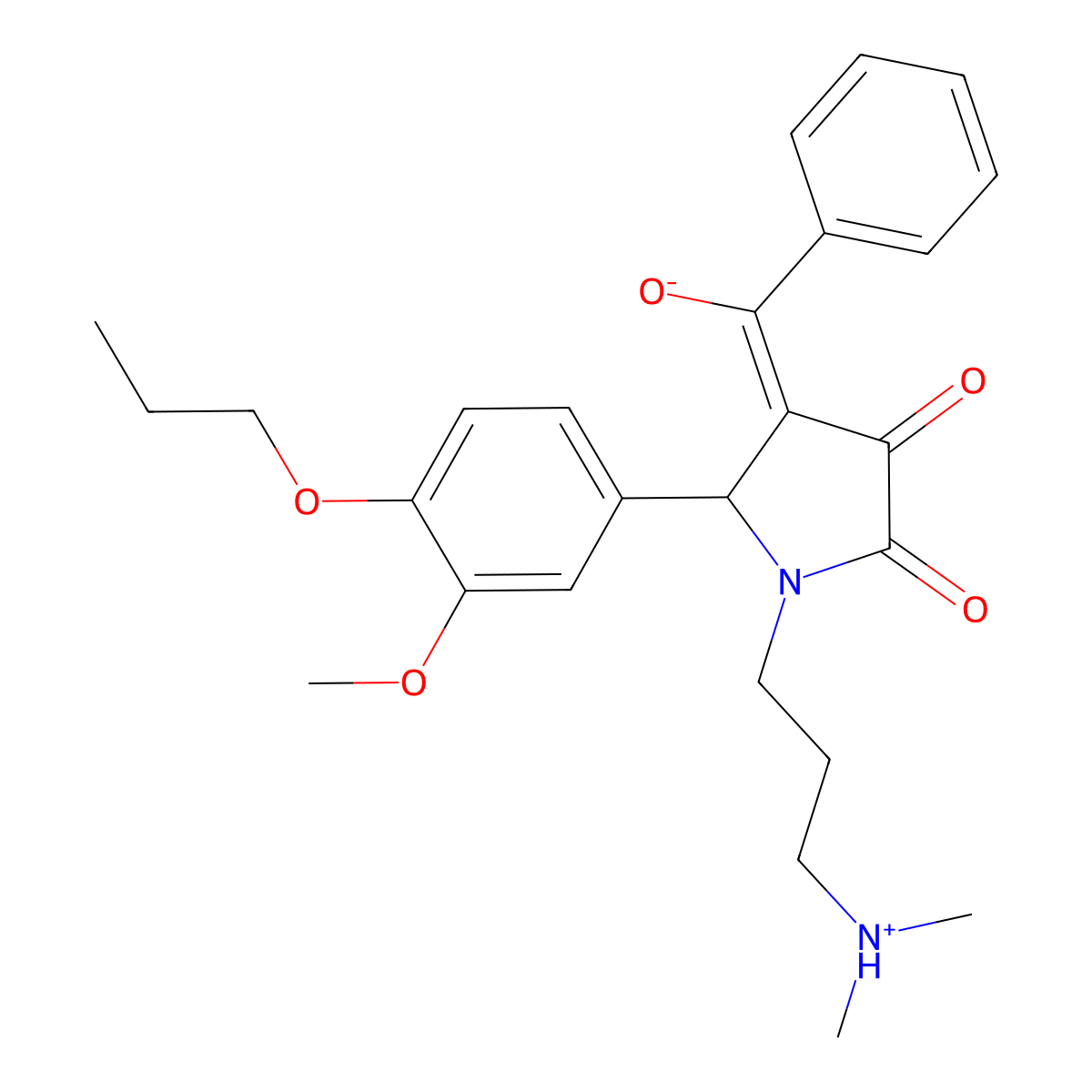4-benzoyl-1-[3-(dimethylamino)propyl]-3-hydroxy-5-(3-methoxy-4-propoxyphenyl)-2,5-dihydro-1H-pyrrol-2-one molecular structure, CAS 613220-40-9