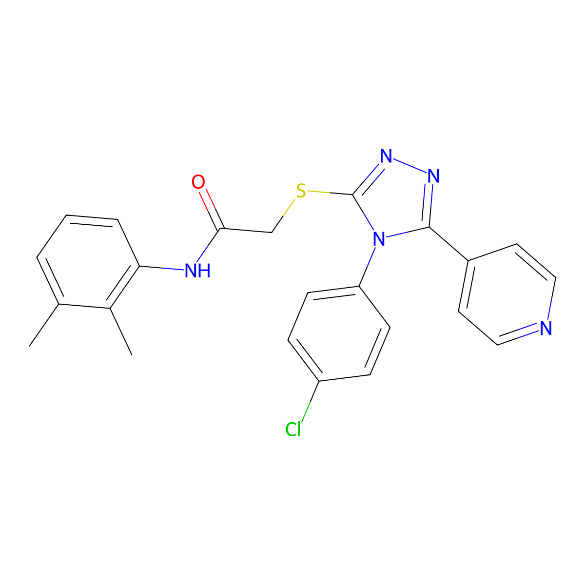 2-{[4-(4-chlorophenyl)-5-(pyridin-4-yl)-4H-1,2,4-triazol-3-yl]sulfanyl}-N-(2,3-dimethylphenyl)acetamide molecular structure, CAS 613226-07-6