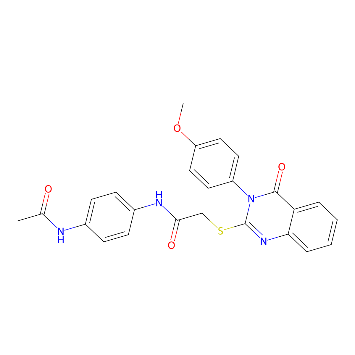 N-[4-(acetylamino)phenyl]-2-{[3-(4-methoxyphenyl)-4-oxo-3,4-dihydroquinazolin-2-yl]sulfanyl}acetamide molecular structure, CAS 613226-34-9