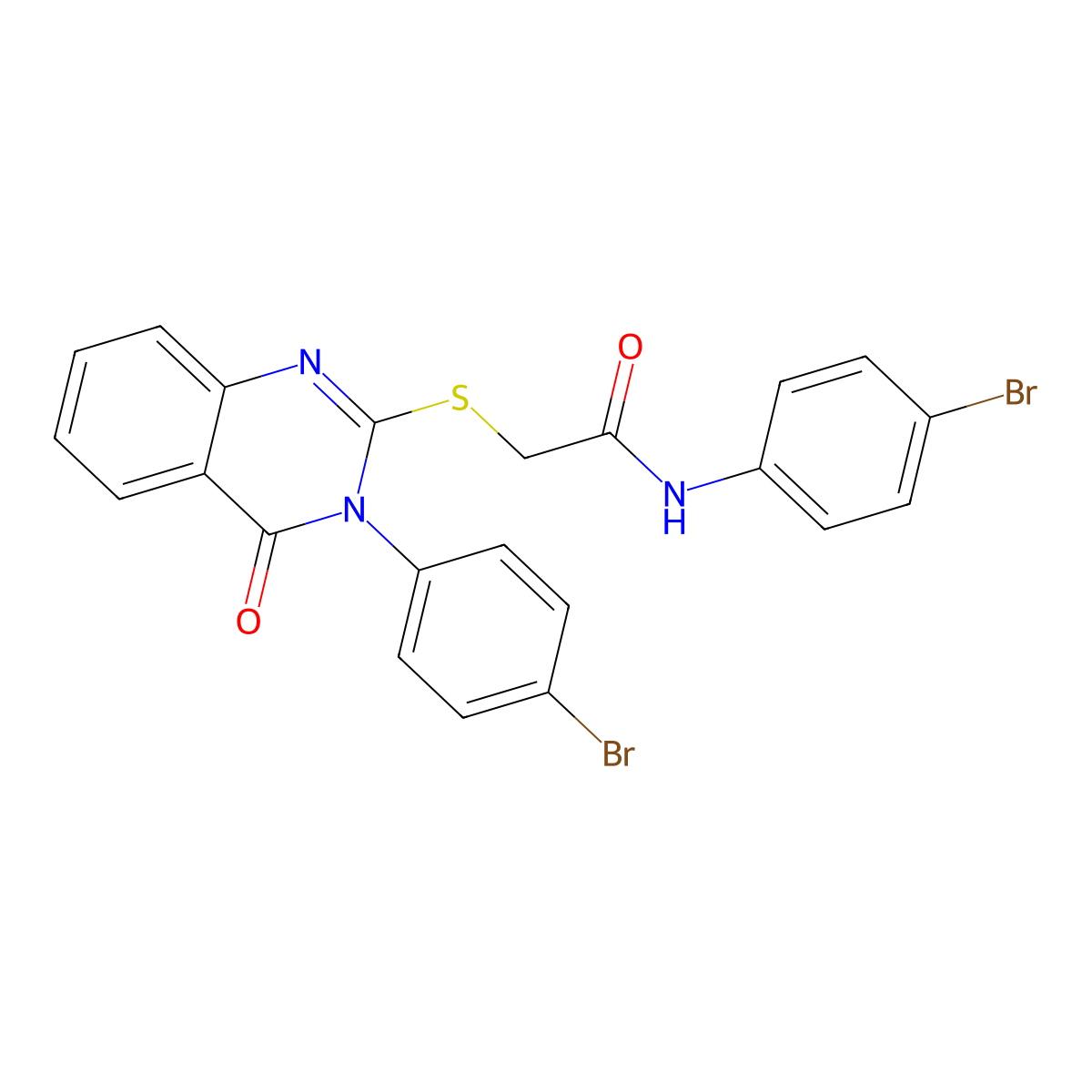 N-(4-bromophenyl)-2-{[3-(4-bromophenyl)-4-oxo-3,4-dihydroquinazolin-2-yl]sulfanyl}acetamide molecular structure, CAS 613226-55-4