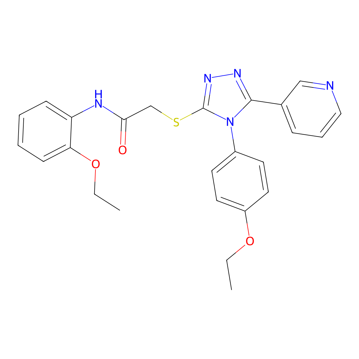 N-(2-ethoxyphenyl)-2-{[4-(4-ethoxyphenyl)-5-(pyridin-3-yl)-4H-1,2,4-triazol-3-yl]sulfanyl}acetamide molecular structure, CAS 613227-16-0