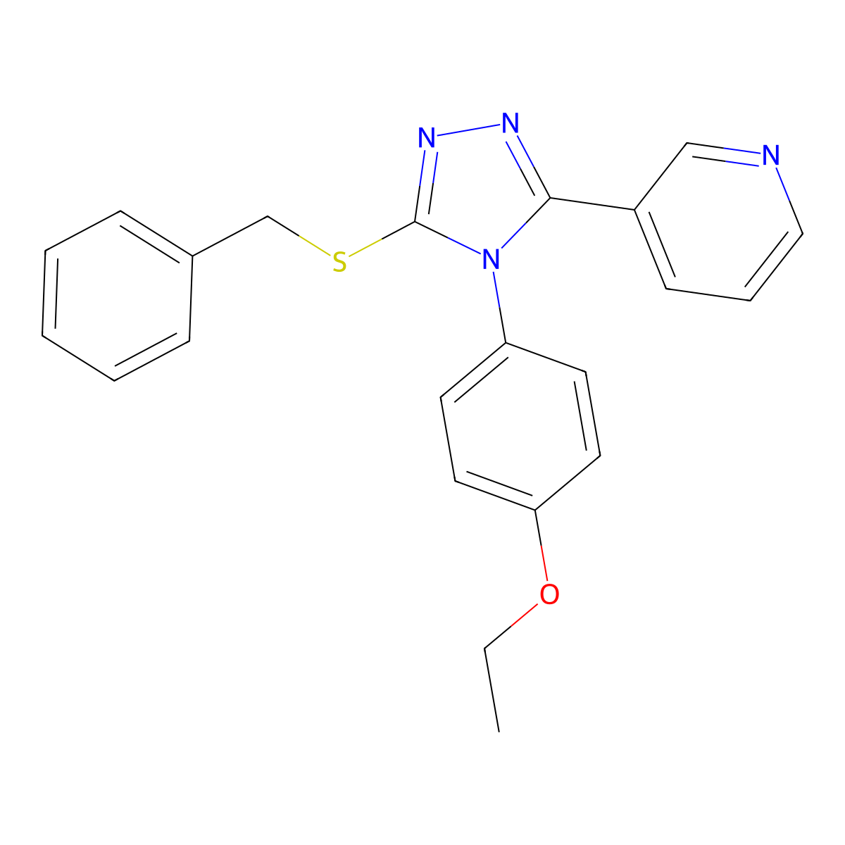 3-[5-(benzylsulfanyl)-4-(4-ethoxyphenyl)-4H-1,2,4-triazol-3-yl]pyridine molecular structure, CAS 613227-19-3