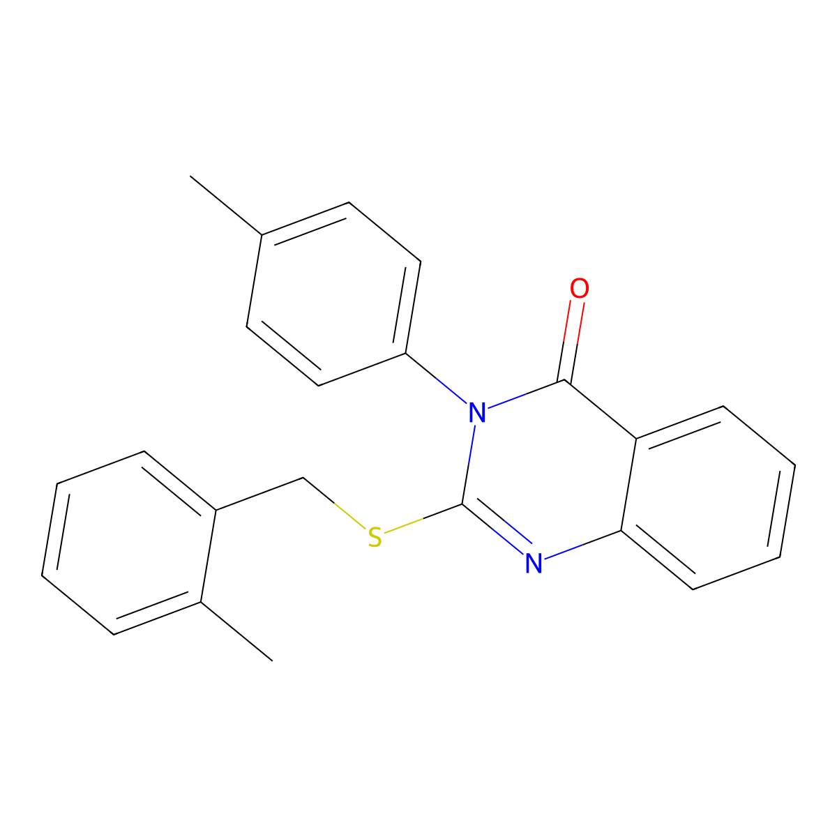 2-((2-Methylbenzyl)thio)-3-(4-methylphenyl)-4(3H)-quinazolinone molecular structure, CAS 613227-95-5