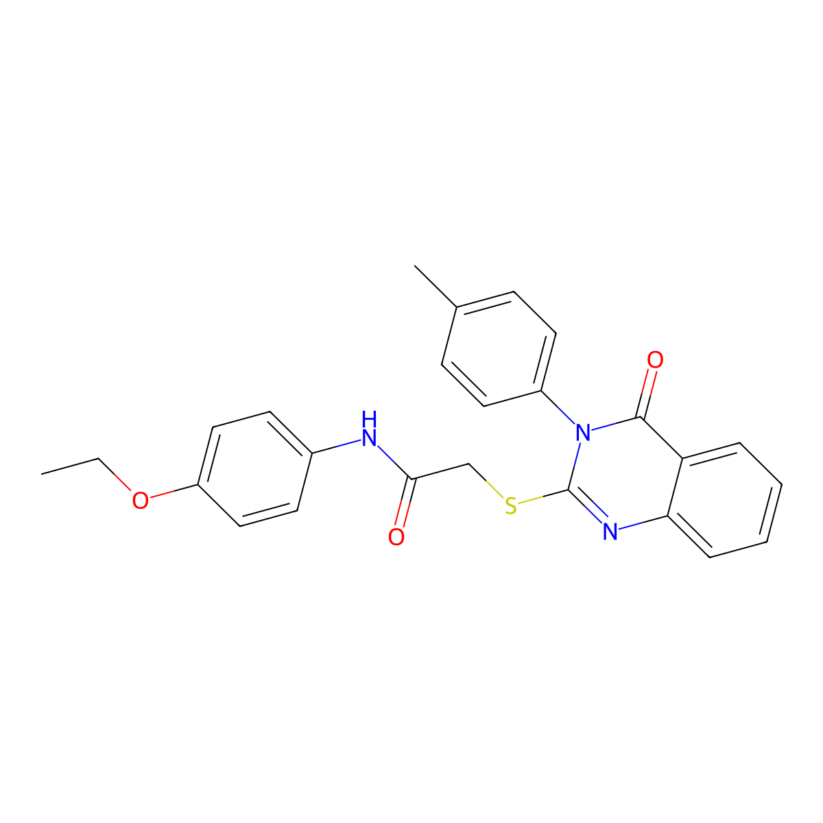 N-(4-ethoxyphenyl)-2-{[3-(4-methylphenyl)-4-oxo-3,4-dihydroquinazolin-2-yl]sulfanyl}acetamide molecular structure, CAS 613227-96-6