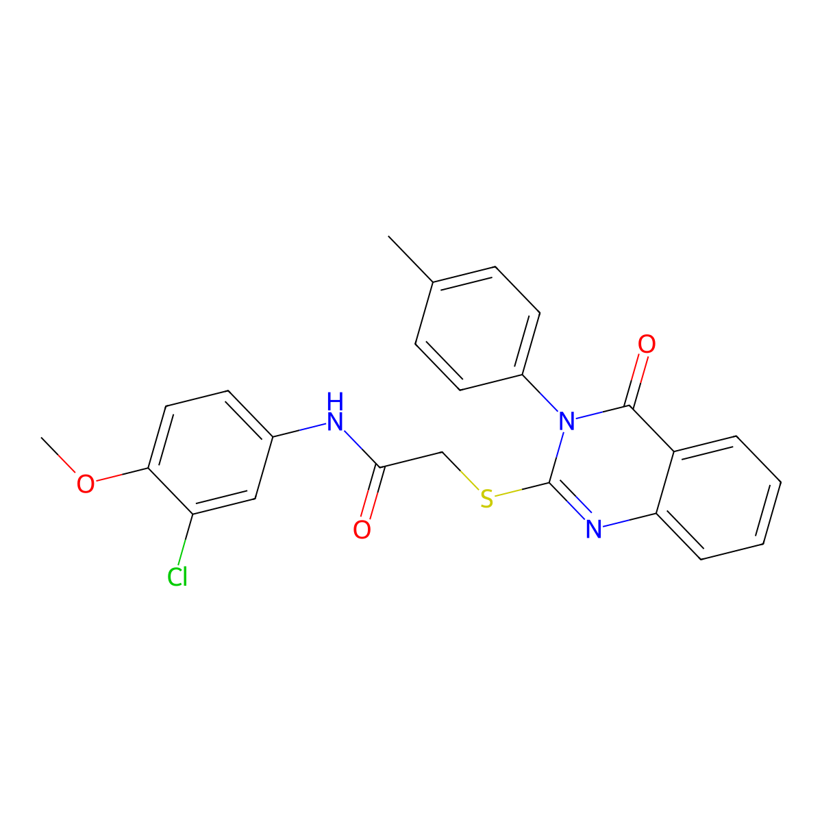 N-(3-chloro-4-methoxyphenyl)-2-{[3-(4-methylphenyl)-4-oxo-3,4-dihydroquinazolin-2-yl]sulfanyl}acetamide molecular structure, CAS 613227-98-8