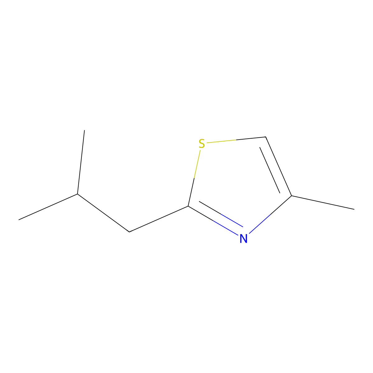 2-Isobutyl-4-methylthiazole molecular structure, CAS 61323-24-8