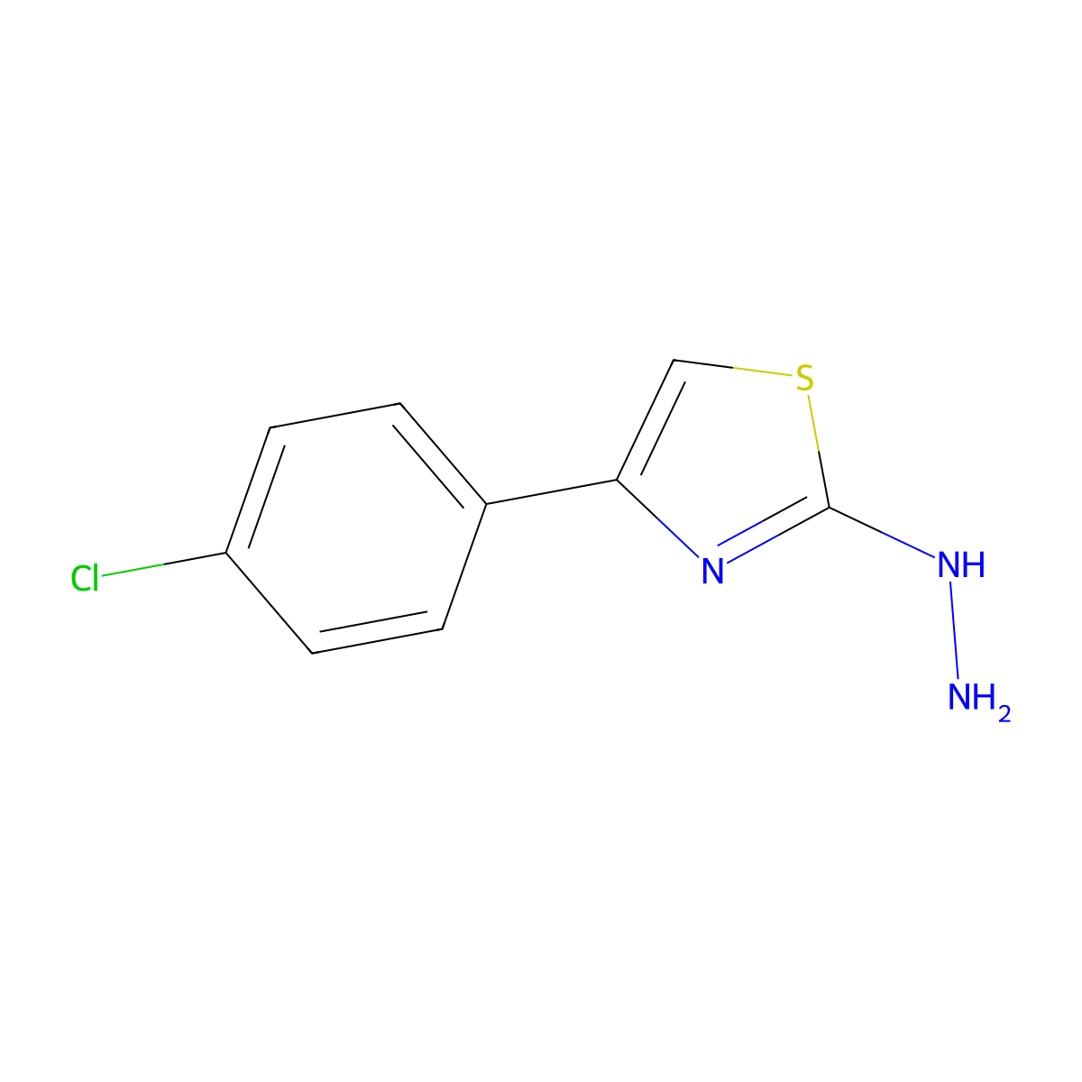 4-(4-Chlorophenyl)-2-hydrazinyl-1,3-thiazole molecular structure, CAS 61323-64-6